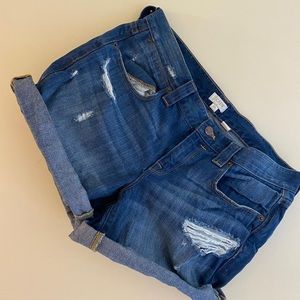 Distressed Denim Shorts